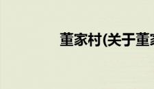 董家村(关于董家村的简介)