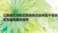 云南省红河哈尼族彝族自治州金平苗族瑶族傣族自治县2023-06-07 21:40发布雷电黄色预警