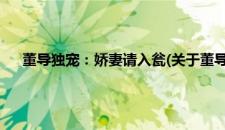 董导独宠：娇妻请入瓮(关于董导独宠：娇妻请入瓮的简介)