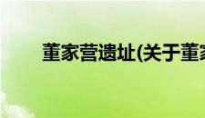 董家营遗址(关于董家营遗址的简介)