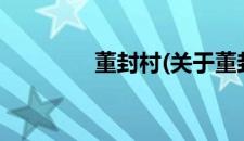 董封村(关于董封村的简介)