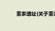 董家遗址(关于董家遗址的简介)