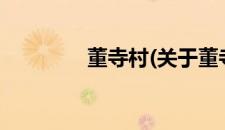 董寺村(关于董寺村的简介)