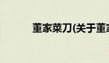 董家菜刀(关于董家菜刀的简介)