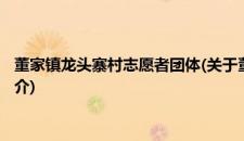 董家镇龙头寨村志愿者团体(关于董家镇龙头寨村志愿者团体的简介)