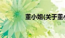 董小姐(关于董小姐的简介)