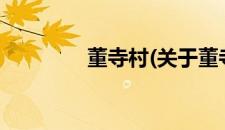 董寺村(关于董寺村的简介)