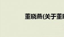 董晓燕(关于董晓燕的简介)