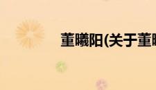 董曦阳(关于董曦阳的简介)