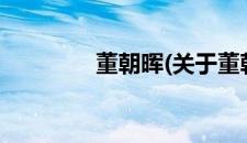 董朝晖(关于董朝晖的简介)