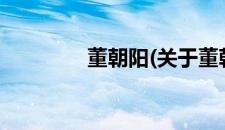 董朝阳(关于董朝阳的简介)