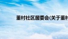 董村社区居委会(关于董村社区居委会的简介)