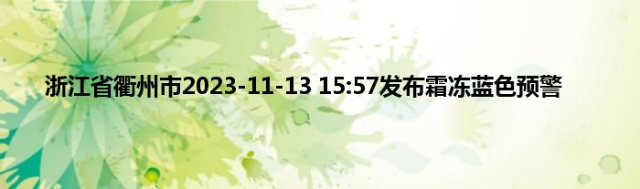 浙江省衢州市2023